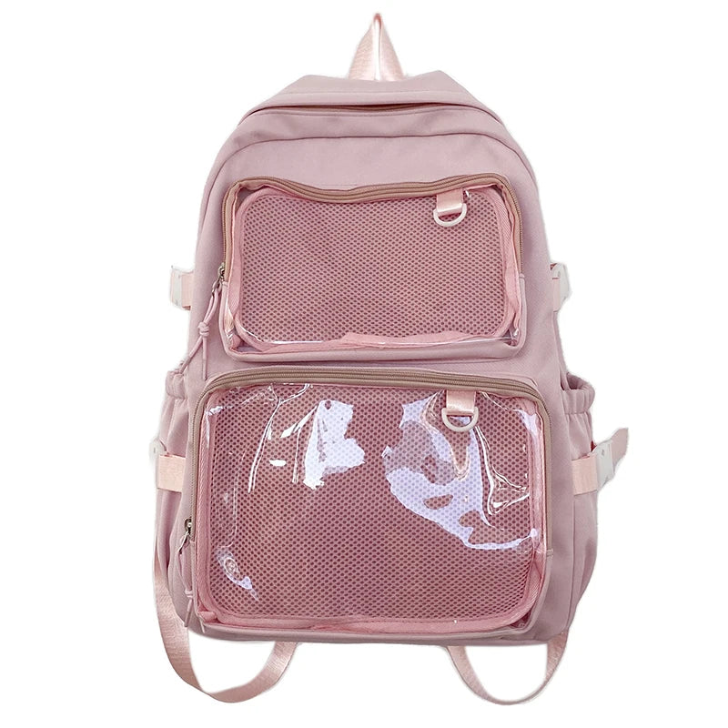 Japanese Style Transparent Ita Bag - Large Capacity Fashion Backpack for Women and College Students, Ideal for Comic Cons and School Use