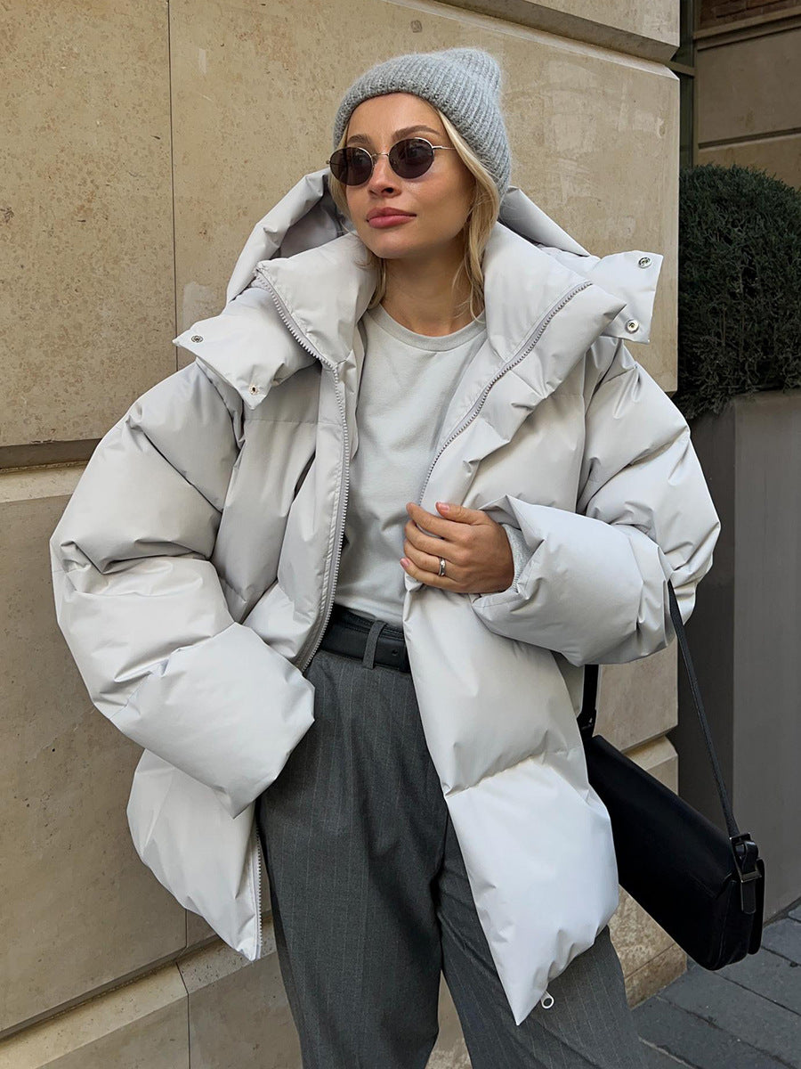 Coat with Removable Hood Cotton Jacket for Winter Warm and Windproof