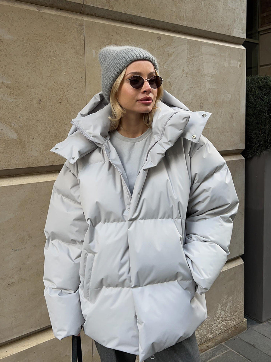 Coat with Removable Hood Cotton Jacket for Winter Warm and Windproof