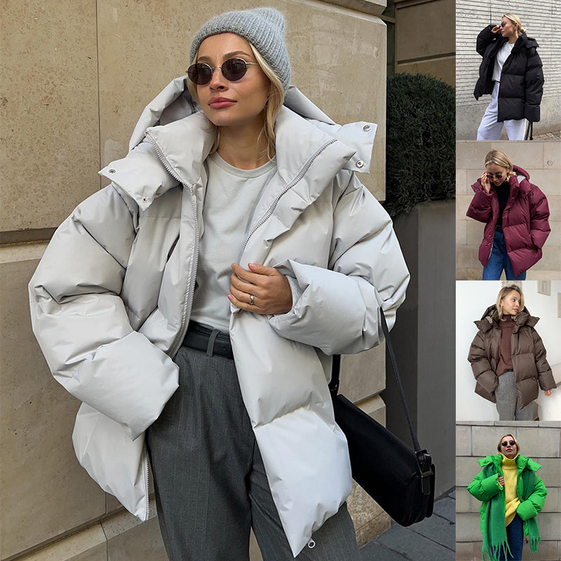 Coat with Removable Hood Cotton Jacket for Winter Warm and Windproof