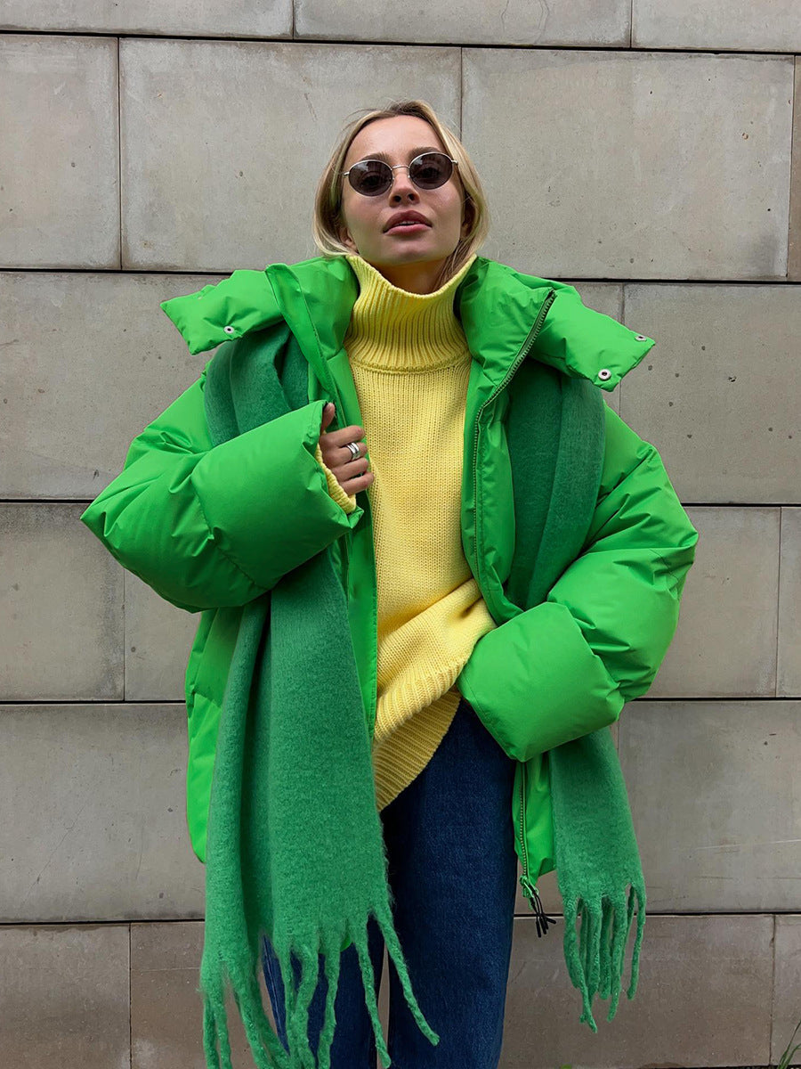 Coat with Removable Hood Cotton Jacket for Winter Warm and Windproof