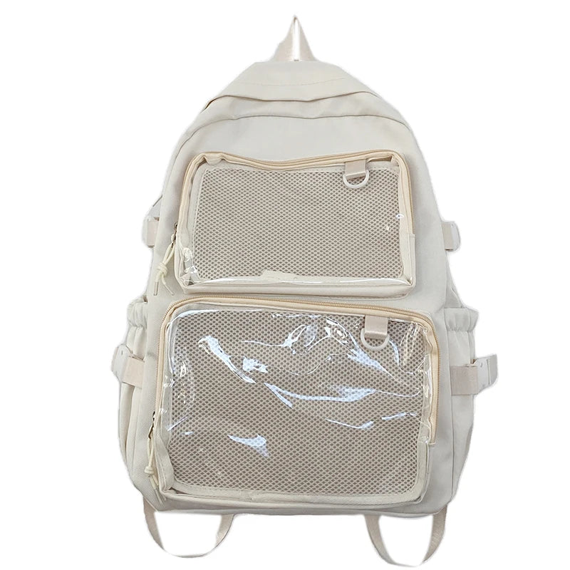 Japanese Style Transparent Ita Bag - Large Capacity Fashion Backpack for Women and College Students, Ideal for Comic Cons and School Use