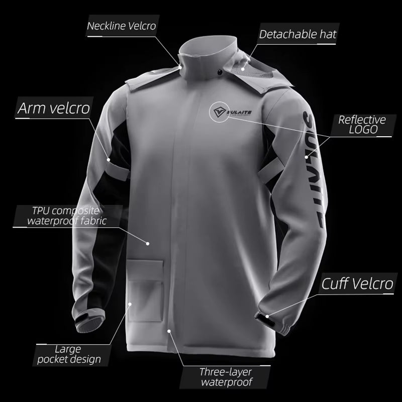 Motorcycle Raincoat Waterproof Motorbike Rain Suit Outdoor Riding Full-Body Raincoat Rain Pants Suit Motocross Split Rain Cloth