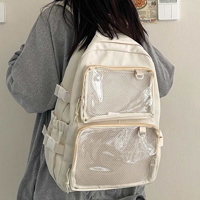 Japanese Style Transparent Ita Bag - Large Capacity Fashion Backpack for Women and College Students, Ideal for Comic Cons and School Use