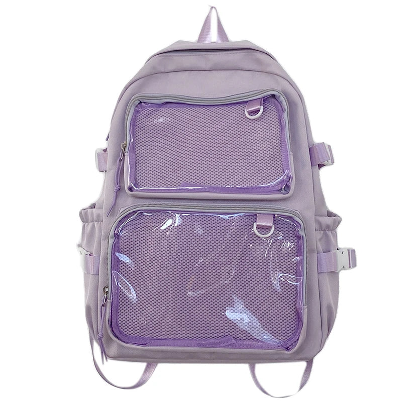 Japanese Style Transparent Ita Bag - Large Capacity Fashion Backpack for Women and College Students, Ideal for Comic Cons and School Use