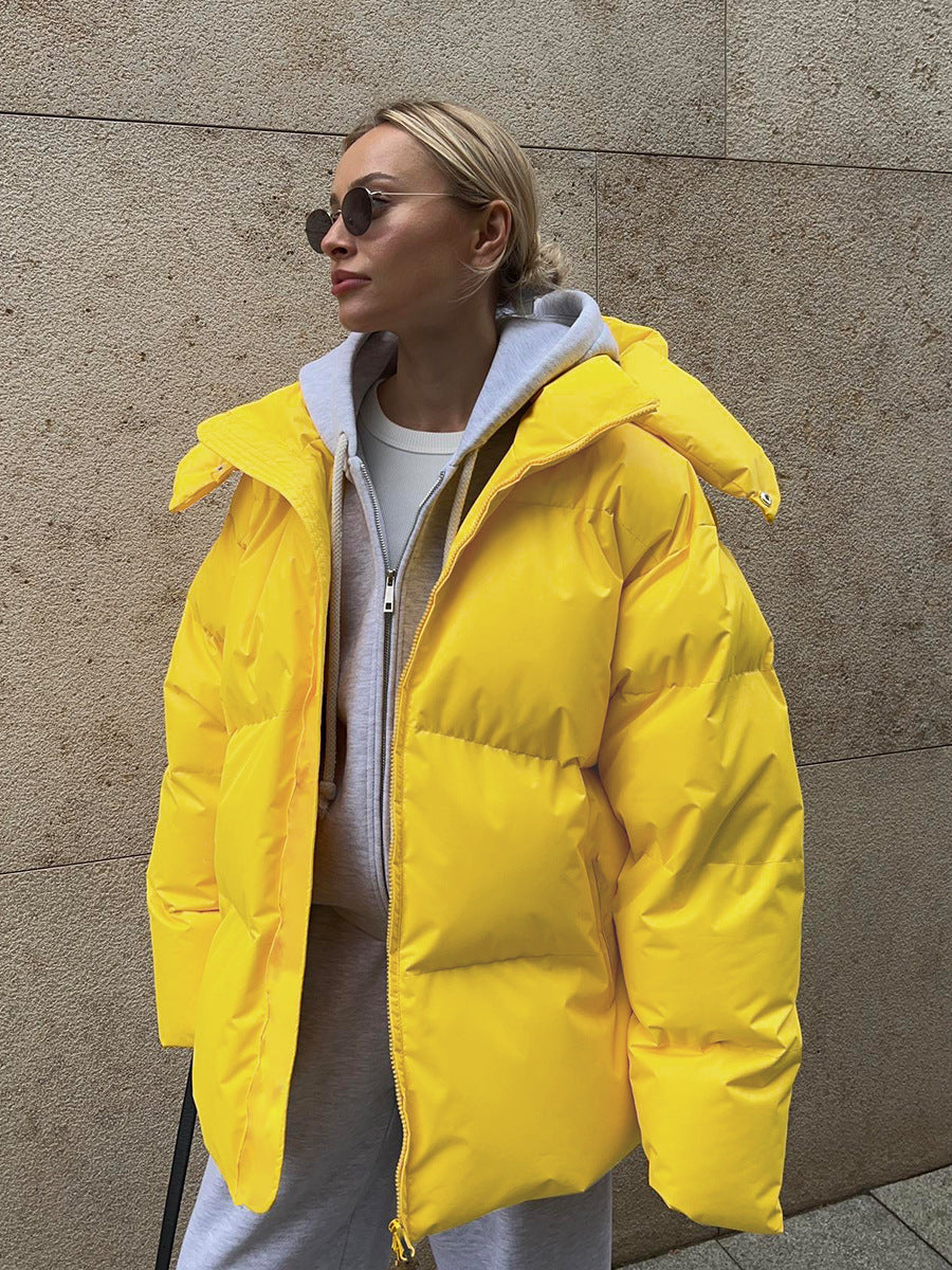 Coat with Removable Hood Cotton Jacket for Winter Warm and Windproof