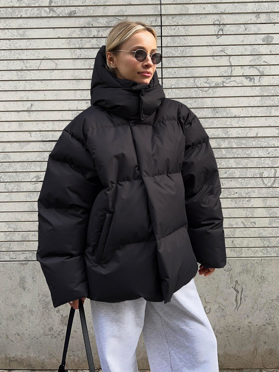 Coat with Removable Hood Cotton Jacket for Winter Warm and Windproof