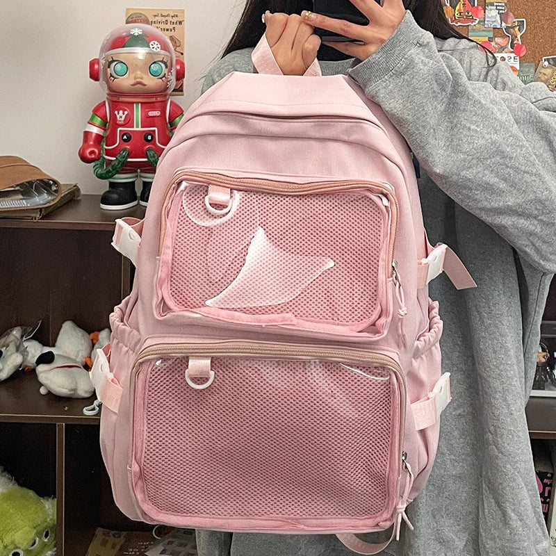 Japanese Style Transparent Ita Bag - Large Capacity Fashion Backpack for Women and College Students, Ideal for Comic Cons and School Use