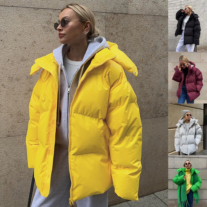 Coat with Removable Hood Cotton Jacket for Winter Warm and Windproof