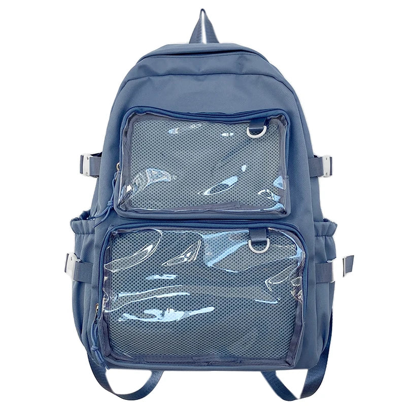 Japanese Style Transparent Ita Bag - Large Capacity Fashion Backpack for Women and College Students, Ideal for Comic Cons and School Use
