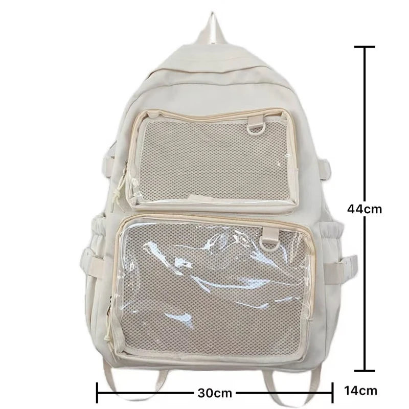 Japanese Style Transparent Ita Bag - Large Capacity Fashion Backpack for Women and College Students, Ideal for Comic Cons and School Use